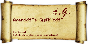 Arendás Győző névjegykártya